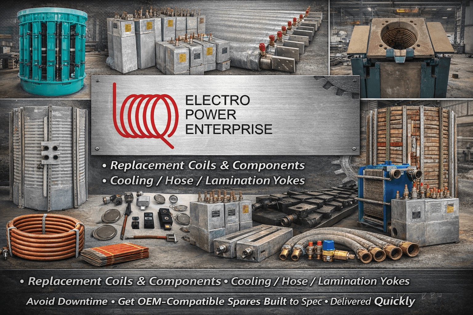 OEM-Compatible Induction Furnace Spare Parts (Inductotherm, Electrotherm, Megatherm & More) — Without the 8-Week Wait