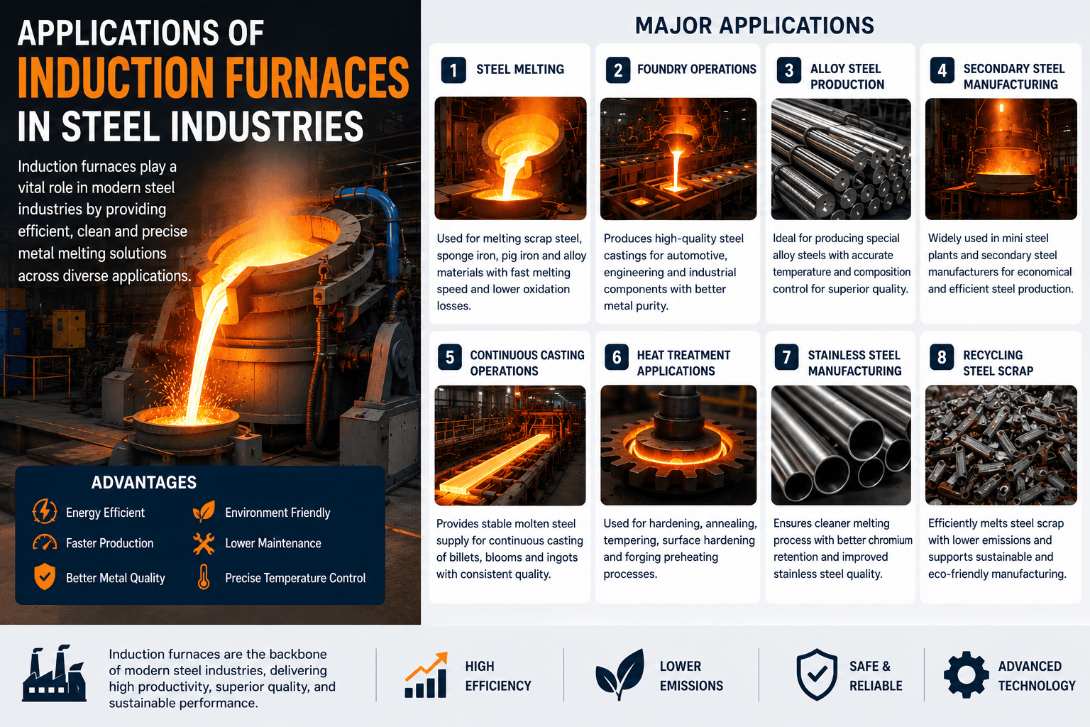 Applications of Induction Furnaces in Steel Industries