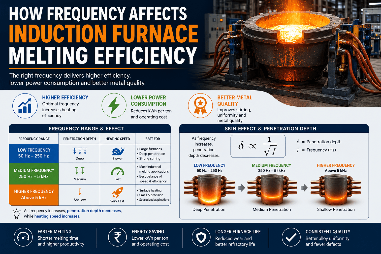 How Frequency Affects Induction Furnace Melting Efficiency